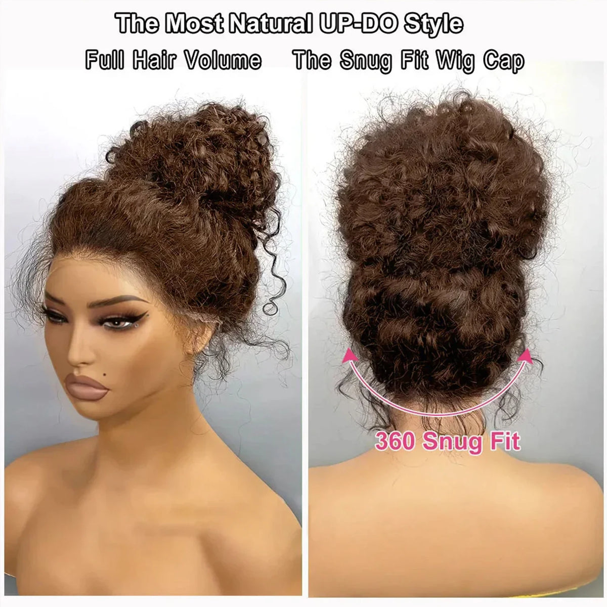 Invisible Strap Chocolate Brown 360 Full Hd Lace Front Wig 200% Density Deep Wave Frontal Wig Pre Cut Glueless Wig Human Hair