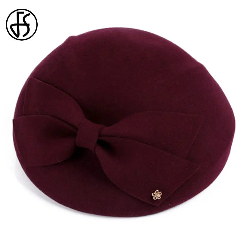 Béret Femme en Laine 100% – Style Français Chic, Plusieurs Couleurs