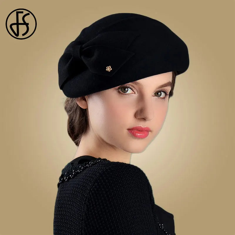 Béret Femme en Laine 100% – Style Français Chic, Plusieurs Couleurs