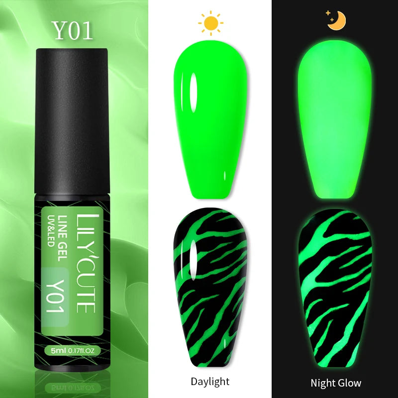 LILYCUTE 5ml Super-Bright Mirror Metallic Liner Gel Nail Polish Gold Silver French Style Drawing Stripe Nail Art Graffiti UV Gel