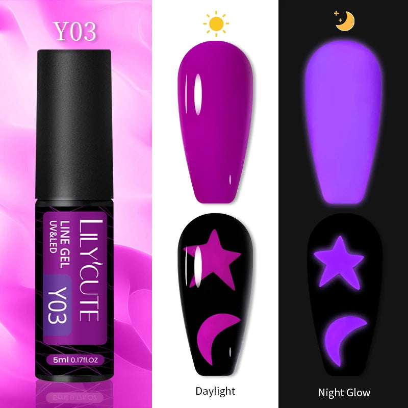 LILYCUTE 5ml Super-Bright Mirror Metallic Liner Gel Nail Polish Gold Silver French Style Drawing Stripe Nail Art Graffiti UV Gel