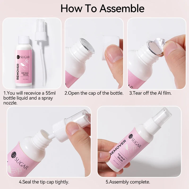 UR SUGAR 55ml Remover For Solid Tips Gel False Nail Tips Removing Gel Rhinestone Fake On Nails Dissolve Liquid Manicure Tools