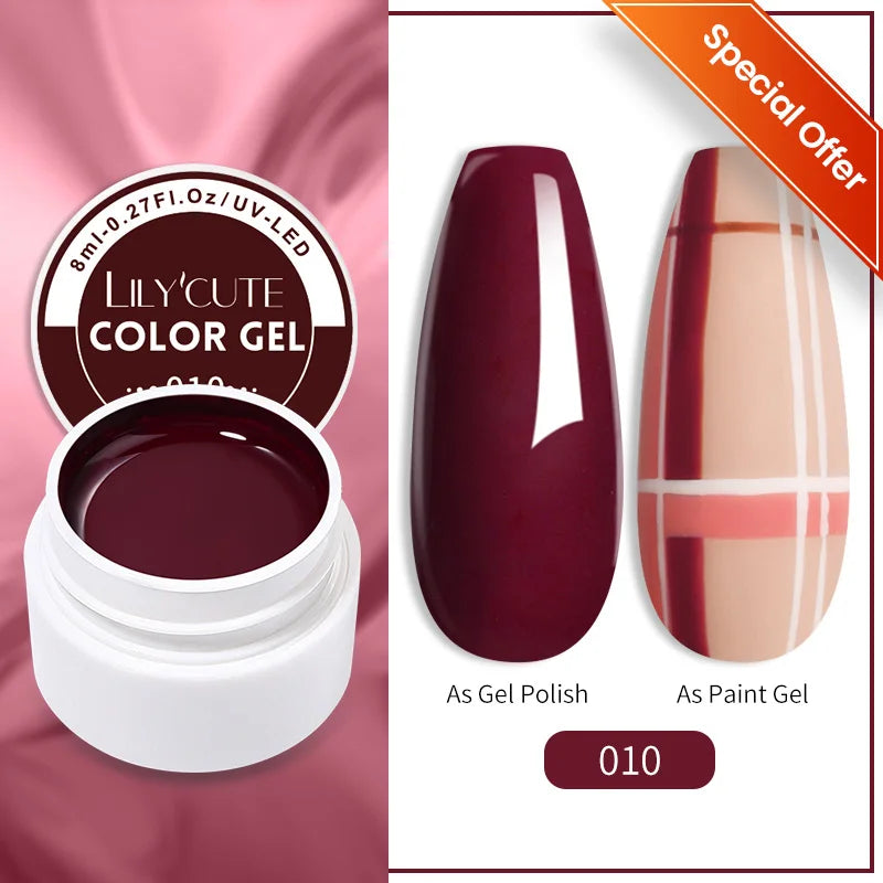 LILYCUTE 5ml Super-Bright Mirror Metallic Liner Gel Nail Polish Gold Silver French Style Drawing Stripe Nail Art Graffiti UV Gel
