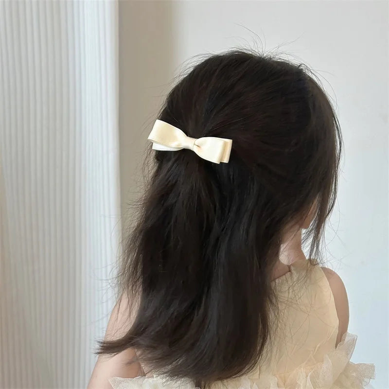 2Pcs Simplicity Sweet Bow Kid Hair Clips Baby Girls Black White Color Bow Chic BB Clip Children Hairpin Fashion Hair Accessories