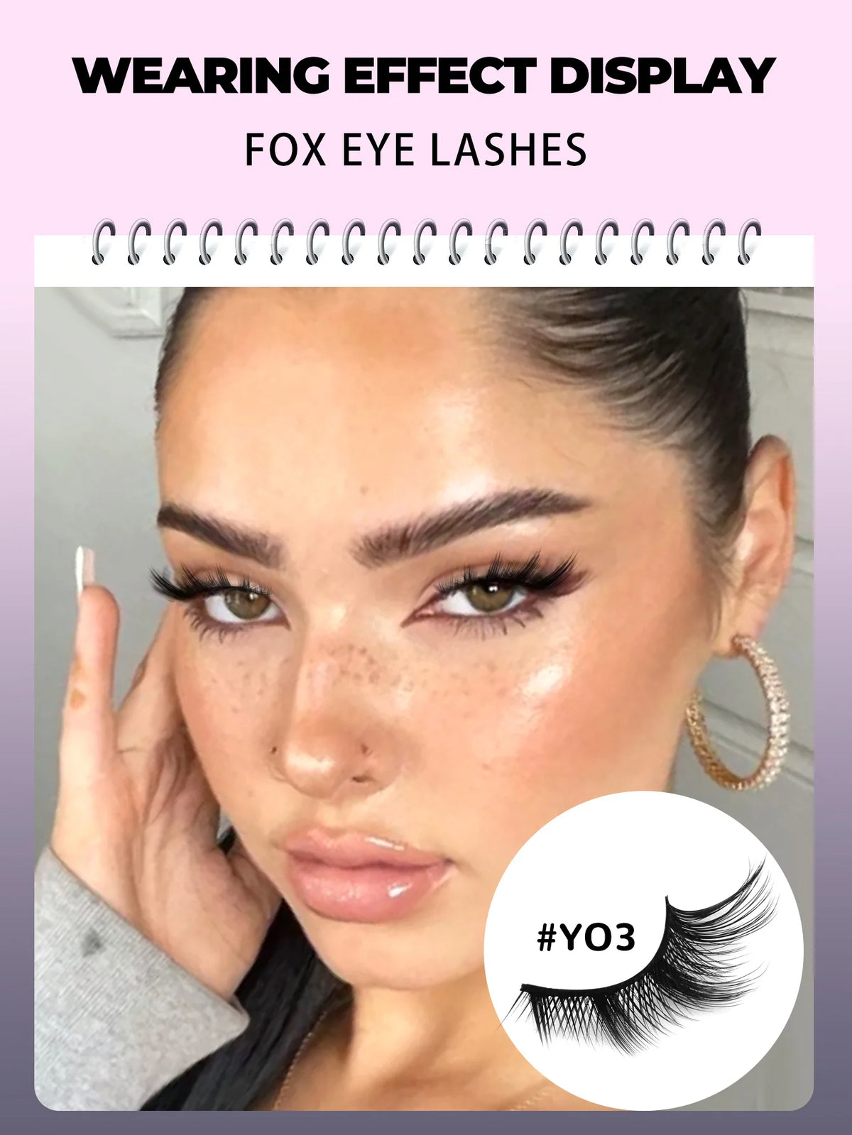 GROINNEYA Cat Eye Lashes Natural False Eyelashes Winged End Eye Elongated Lash Soft Cross Faux Mink Lashes Extension Makeup