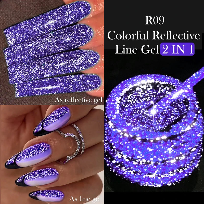 LILYCUTE 5ml Super-Bright Mirror Metallic Liner Gel Nail Polish Gold Silver French Style Drawing Stripe Nail Art Graffiti UV Gel