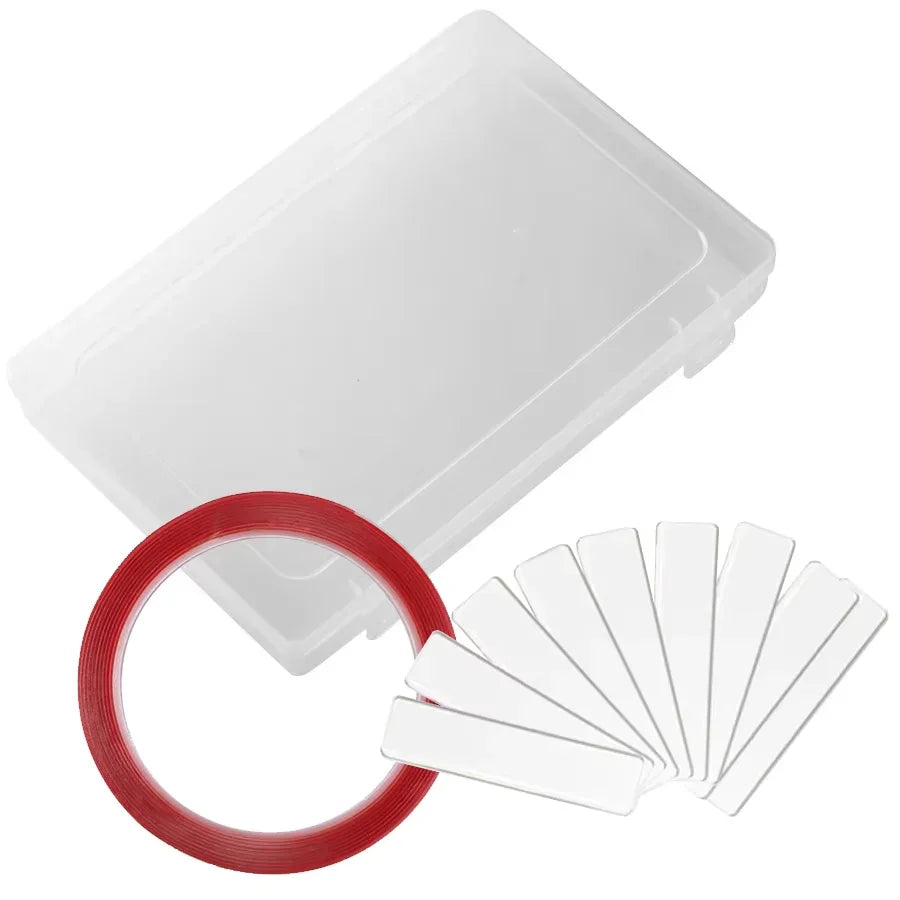 Empty Press on Nails Storage Box False Nail Packaging Set with Double-sided Adhesive Tape And 10 Acrylic Nail Display Sticks