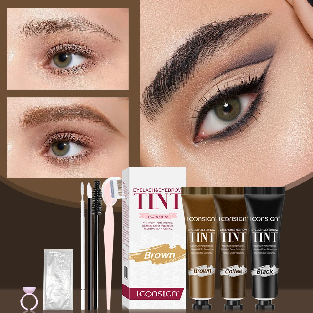 Black/Brown/Coffee Waterproof And Sweat Proof Eyebrow Tint Kit Semi Permanent Makeup Styling And Humidification For Salon