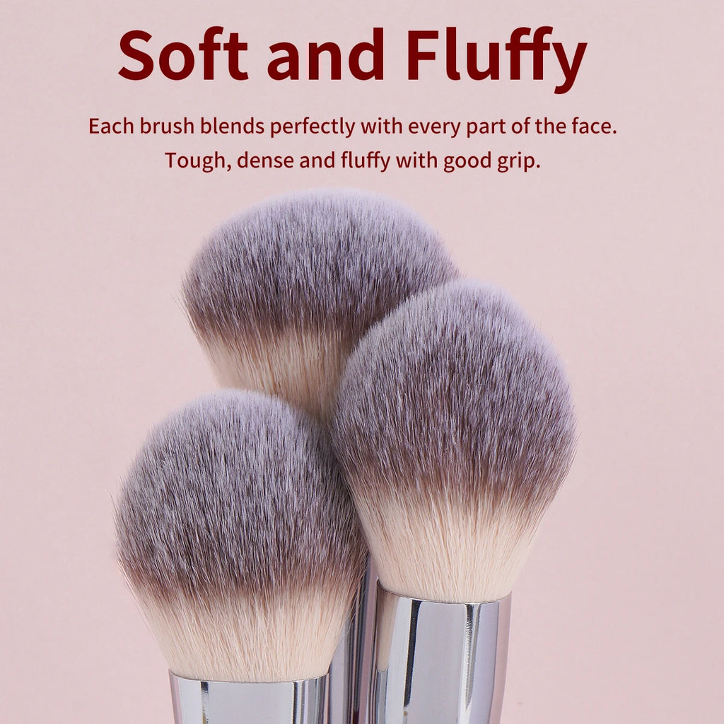 MAANGE 9PCS Makeup Brush Set Premium Kabuki Foundation Brush Blending Eyeshadow Concealer Powder Soft Dense Bristle Beauty Tools
