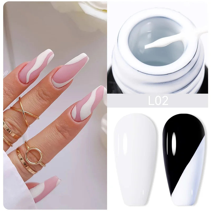 LILYCUTE 5ml Super-Bright Mirror Metallic Liner Gel Nail Polish Gold Silver French Style Drawing Stripe Nail Art Graffiti UV Gel