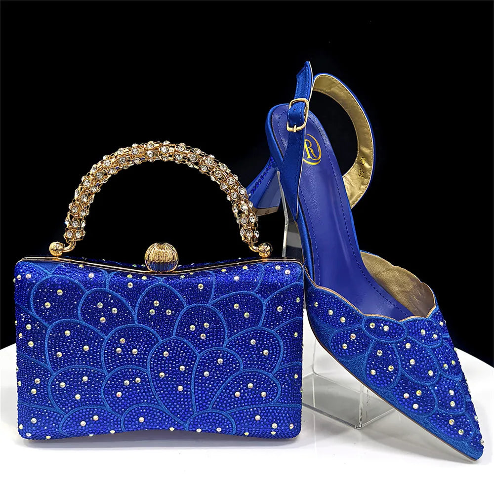 Venus Chan Italian shoes and handbags accessory set with rhinestone metal embellishments Wedding shoes Bridal shoes Designer
