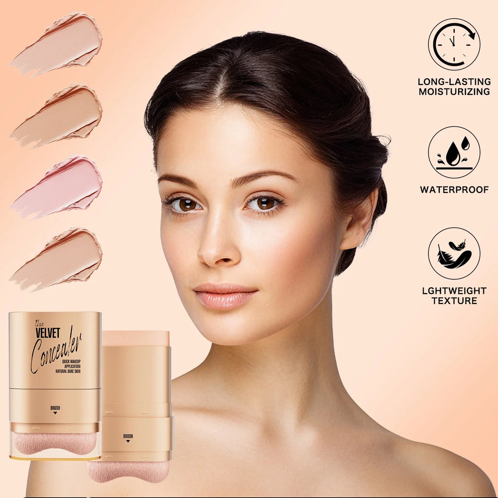 Eraser Concealer Stick Cover Dark Circles Freckles Tattoo Moisturizing Waterproof Lightweight 2 In 1 Brush Makeup Base Cream