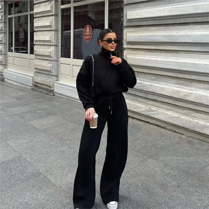 Ensemble Assorti Femme Hiver – 2 Pièces Chaud & Élégant, Style Casual Cosy