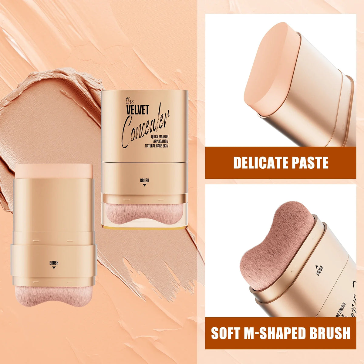 Eraser Concealer Stick Cover Dark Circles Freckles Tattoo Moisturizing Waterproof Lightweight 2 In 1 Brush Makeup Base Cream