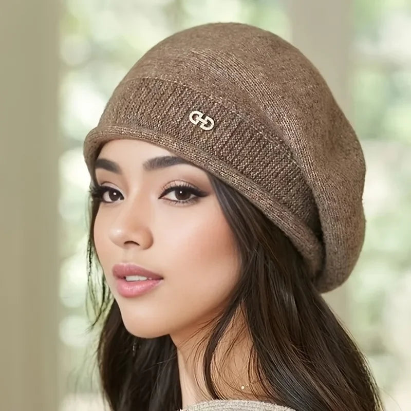 Bonnet Tricoté Femme – Laine Élastique Douce, 4 Couleurs