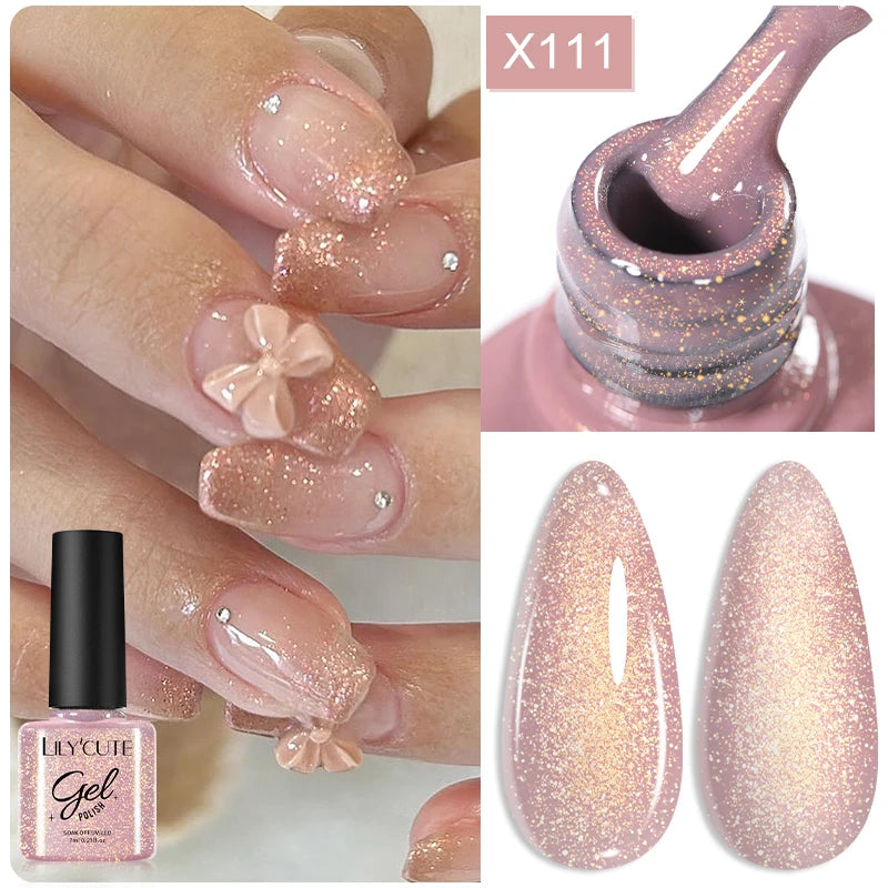LILYCUTE 5ml Super-Bright Mirror Metallic Liner Gel Nail Polish Gold Silver French Style Drawing Stripe Nail Art Graffiti UV Gel