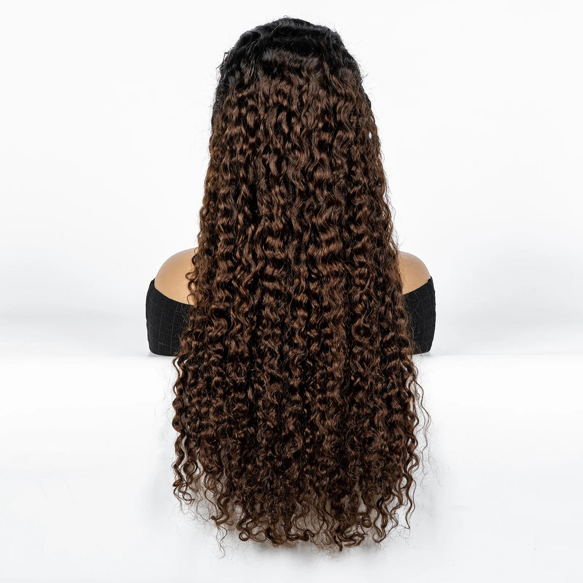 300% Density Ombre 30 Inches Water Wave Wavy Curly Human Hair Wigs 13x4 Transparent Lace Frontal Human Hair Wig for Women