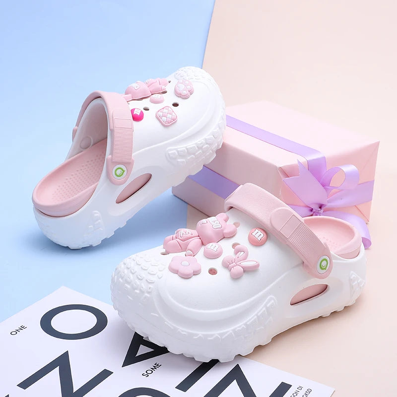 Women's Trendy Platform Clogs, Cartoon Animation Hollow Summer Beach Slide Shoes, Fashion Outdoor Garden Sandals