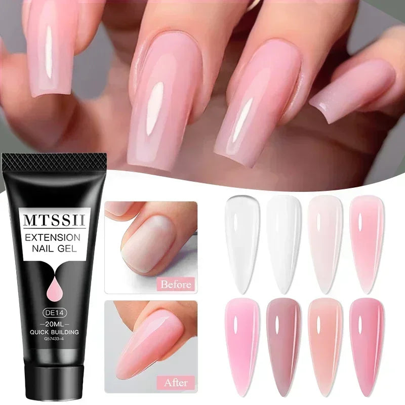 MTSSII 20m Extension Nail Gel Set Manicure Set Finger Quick Buliding Extension Gel Nail Polish Kit Soak Off UV Gel LED Nail Art