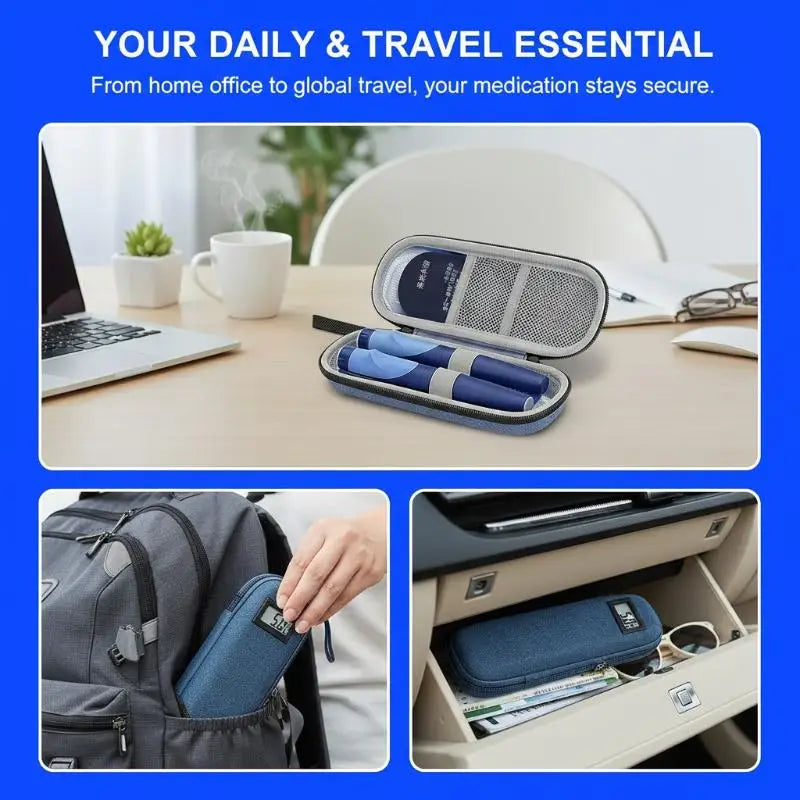 Insulin Cooler Travel Case Digital Display Thermal Insulated Bag for Insulin and Medication Transportation on Travel