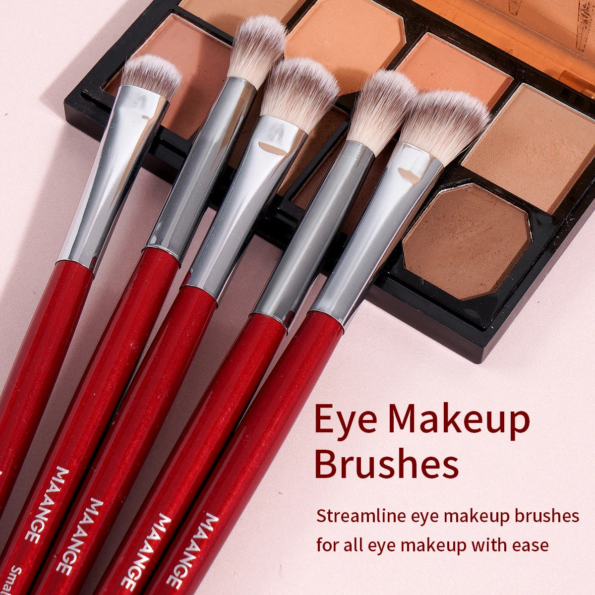 MAANGE 9PCS Makeup Brush Set Premium Kabuki Foundation Brush Blending Eyeshadow Concealer Powder Soft Dense Bristle Beauty Tools