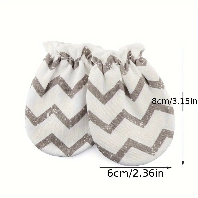 6 Pairs/lot Newborn Gloves Cartoon Prints Baby Boys Girls Mittens New Born Face Protection Mitten Babies Shower Gift 100% Cotton