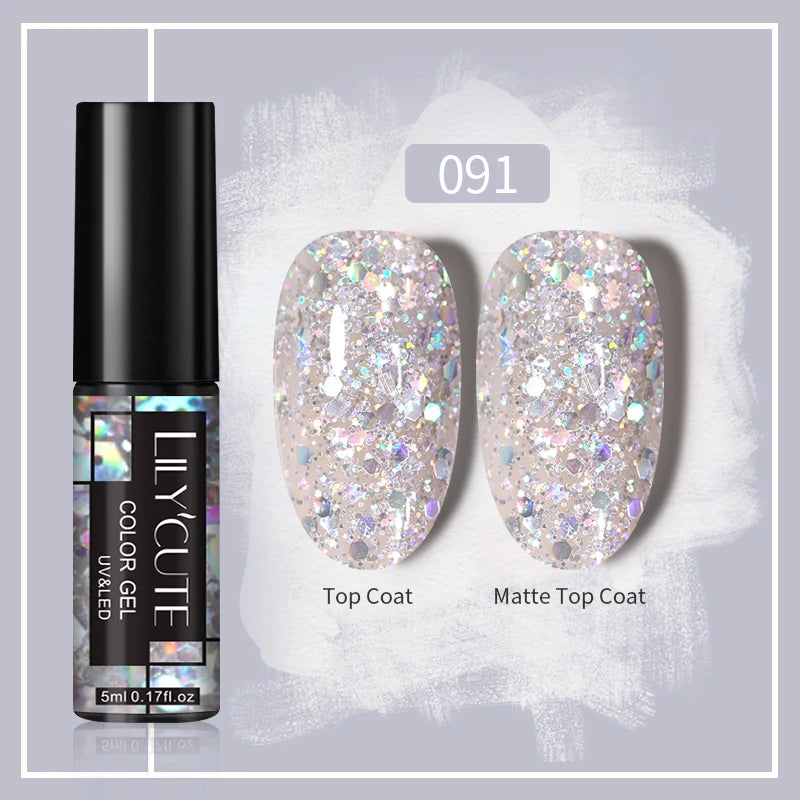 LILYCUTE 5ml Super-Bright Mirror Metallic Liner Gel Nail Polish Gold Silver French Style Drawing Stripe Nail Art Graffiti UV Gel