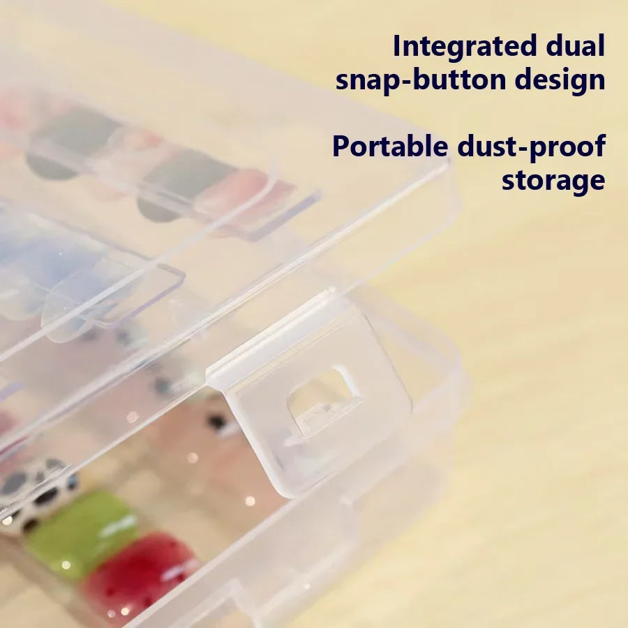 Empty Press on Nails Storage Box False Nail Packaging Set with Double-sided Adhesive Tape And 10 Acrylic Nail Display Sticks