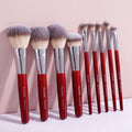 MAANGE 9PCS Makeup Brush Set Premium Kabuki Foundation Brush Blending Eyeshadow Concealer Powder Soft Dense Bristle Beauty Tools