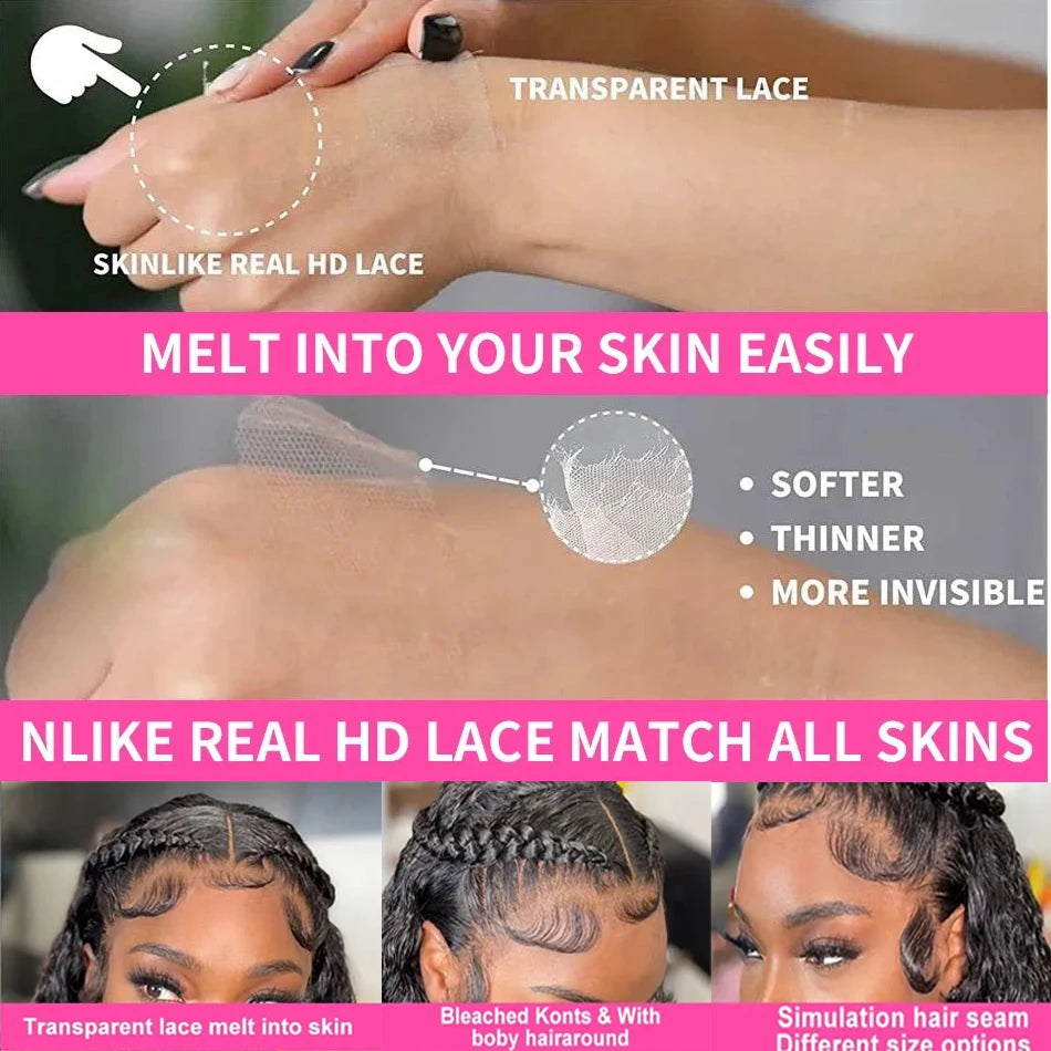 HD 13x6 Deep Curly Lace Front Human Hair Wigs Pre Plucked Brazilian 30 Inch Water Wave Glueless Lace Frontal Wig Raw Human Hair