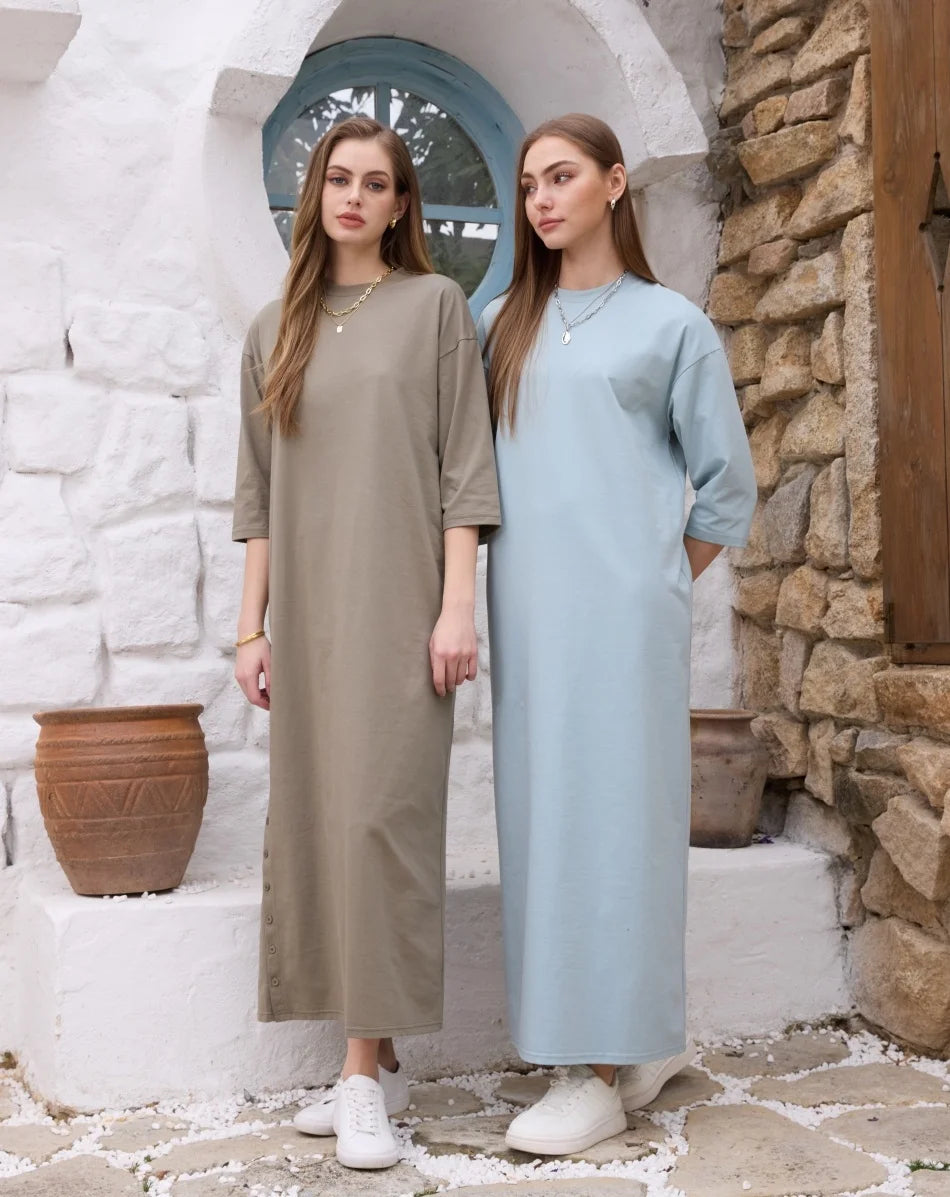 Robe T-Shirt Oversize & Ensemble Jupe Femme – Style Décontracté, Coupe Ample Toutes Saisons