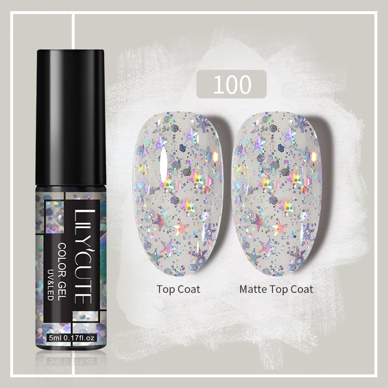 LILYCUTE 5ml Super-Bright Mirror Metallic Liner Gel Nail Polish Gold Silver French Style Drawing Stripe Nail Art Graffiti UV Gel