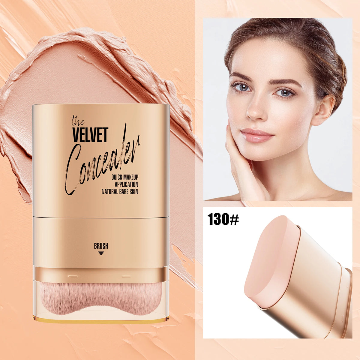 Eraser Concealer Stick Cover Dark Circles Freckles Tattoo Moisturizing Waterproof Lightweight 2 In 1 Brush Makeup Base Cream