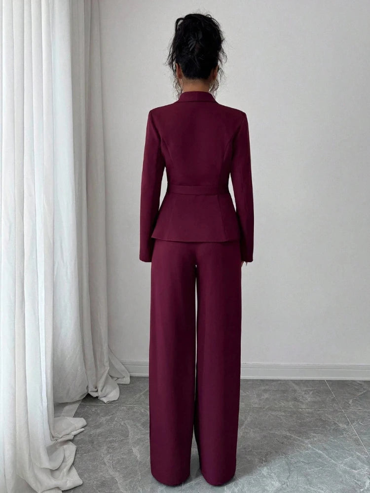 Ensemble 2 Pièces Femme – Veste de Tailleur & Pantalon, Style Bureau & Soirée Chic