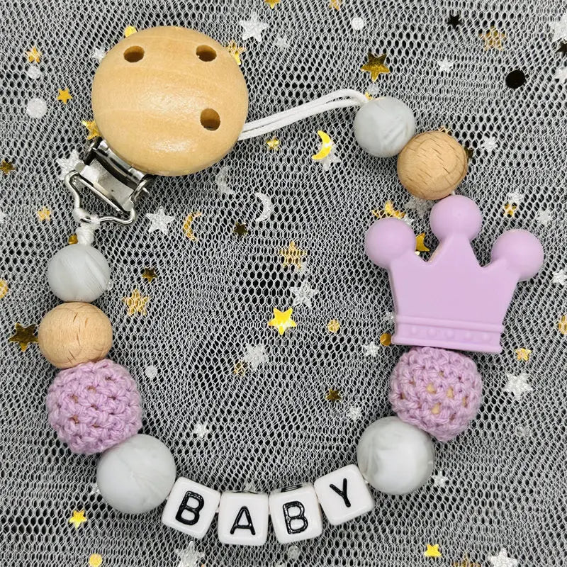 Custom Personalized Name Pacifier Clips BPA Free Silicone Baby Pacifier Clips Colorful Pacifier Chain Holder Teething