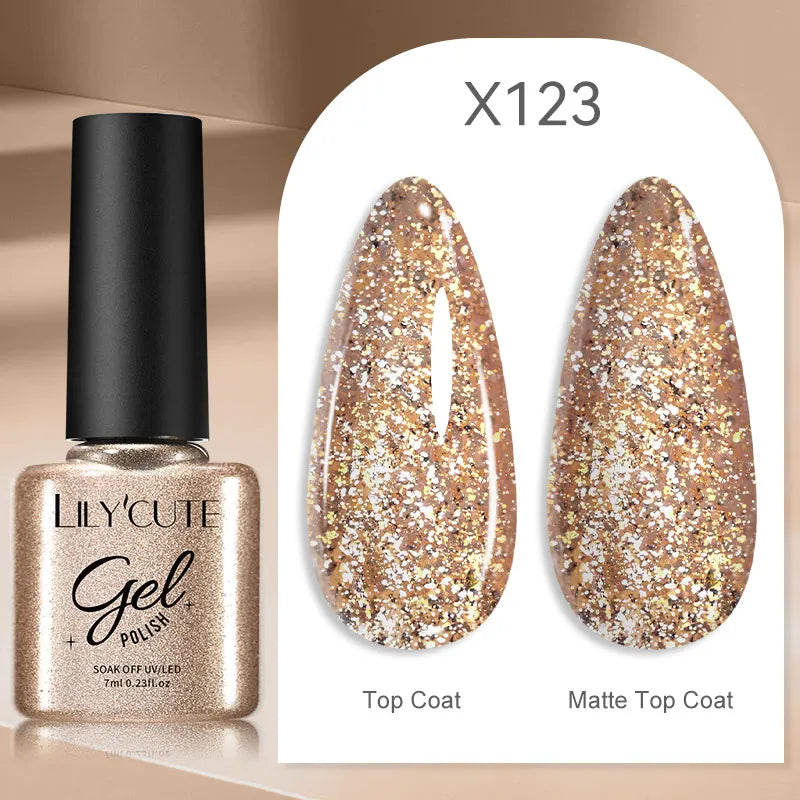 LILYCUTE 5ml Super-Bright Mirror Metallic Liner Gel Nail Polish Gold Silver French Style Drawing Stripe Nail Art Graffiti UV Gel