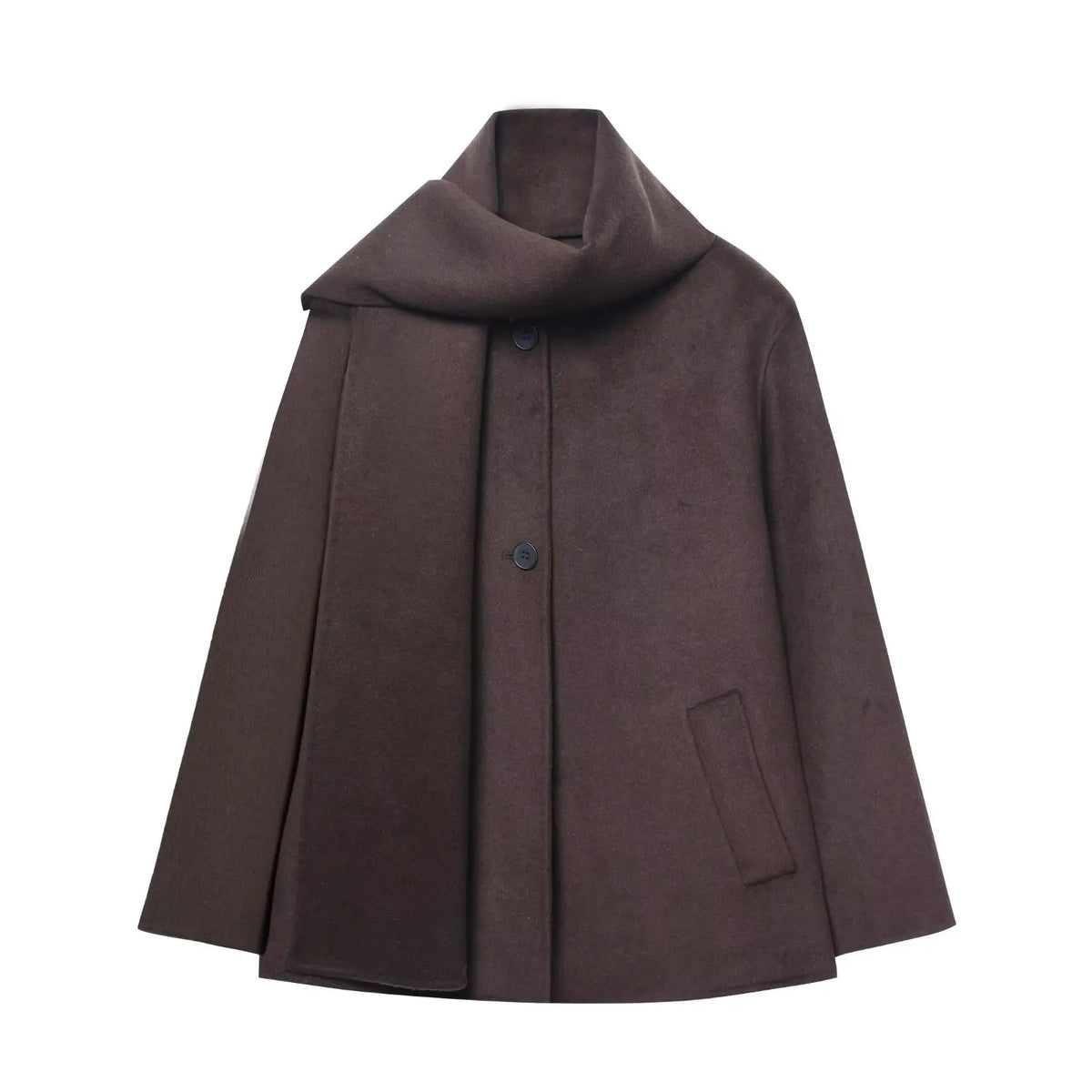 Fashion British Style Trench Coat with Detachable Scarf Women's Single Breasted Long Sleeve Jacket 2025 Winter Classic Outerwear