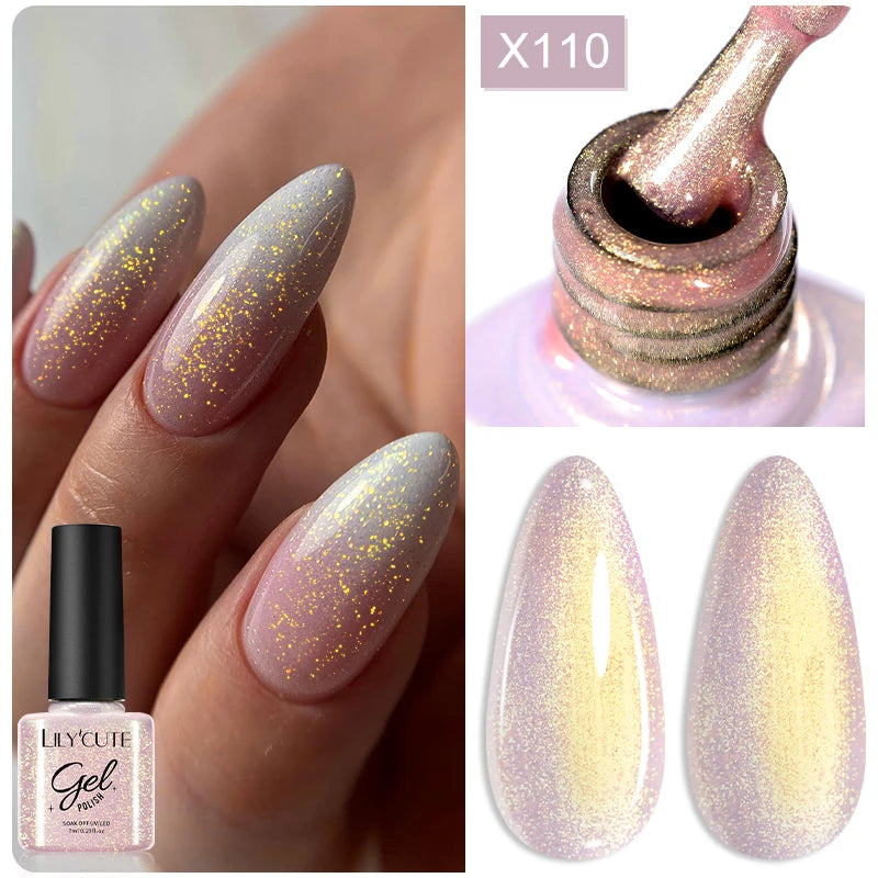 LILYCUTE 5ml Super-Bright Mirror Metallic Liner Gel Nail Polish Gold Silver French Style Drawing Stripe Nail Art Graffiti UV Gel