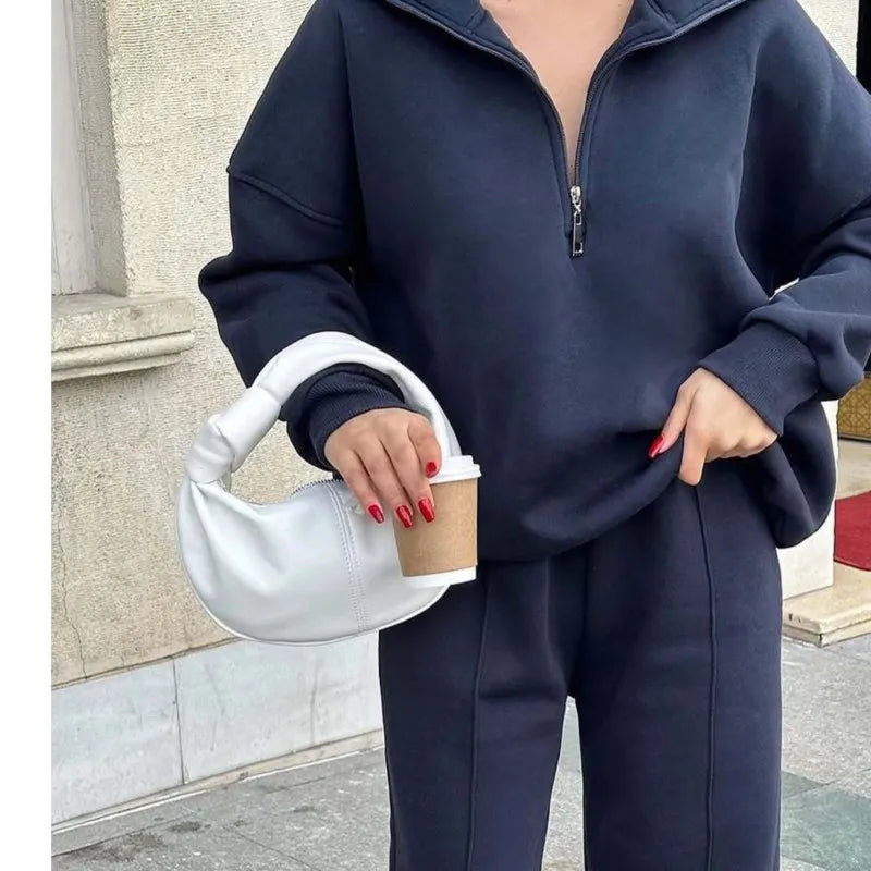 Ensemble Assorti Femme Hiver – 2 Pièces Chaud & Élégant, Style Casual Cosy