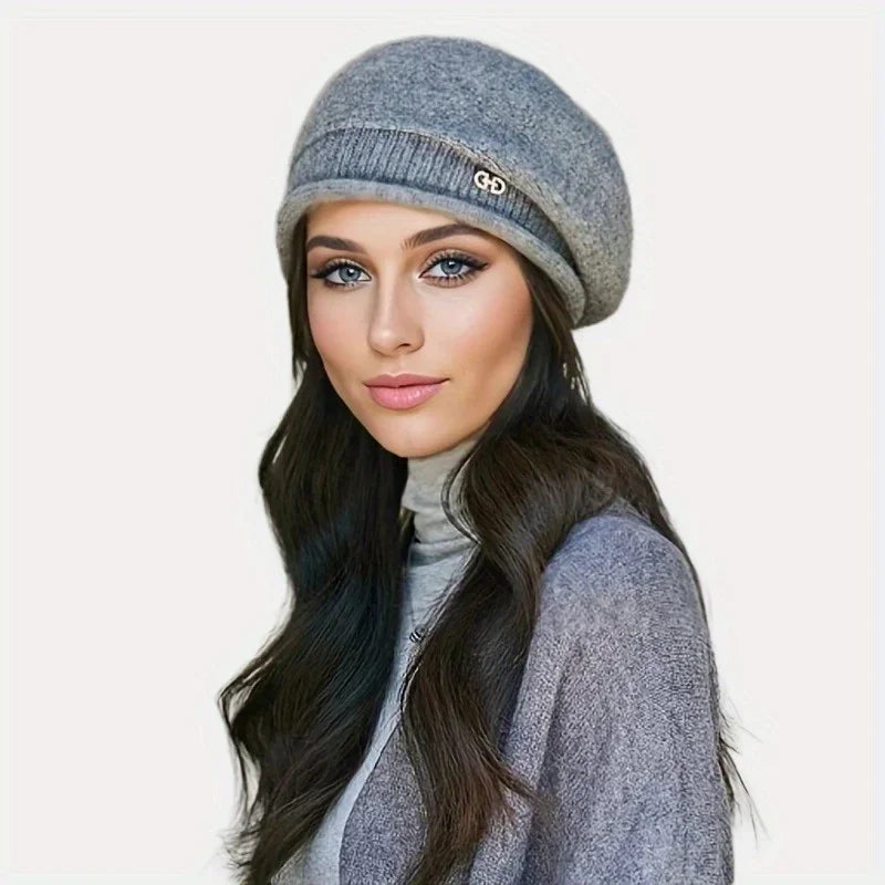 Bonnet Tricoté Femme – Laine Élastique Douce, 4 Couleurs