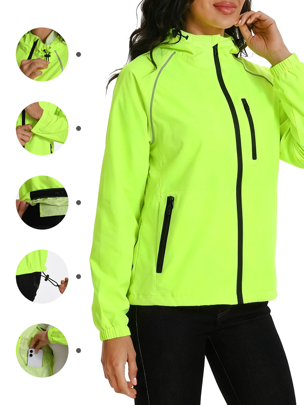 Veste de Cyclisme Femme – Coupe-Vent Impérméable, Légère & Réfléchissante, Vélo & Running