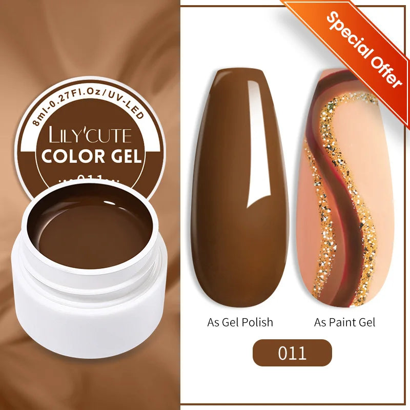 LILYCUTE 5ml Super-Bright Mirror Metallic Liner Gel Nail Polish Gold Silver French Style Drawing Stripe Nail Art Graffiti UV Gel