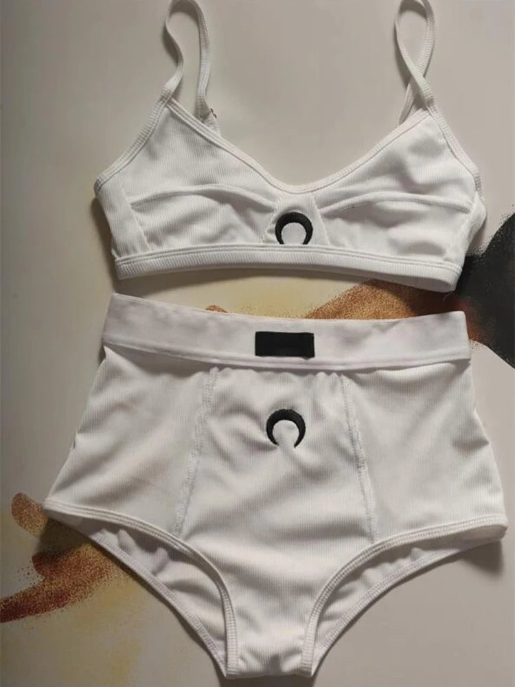 Ensemble Été Femme – Débardeur & Short Imprimé Lune, Style Streetwear
