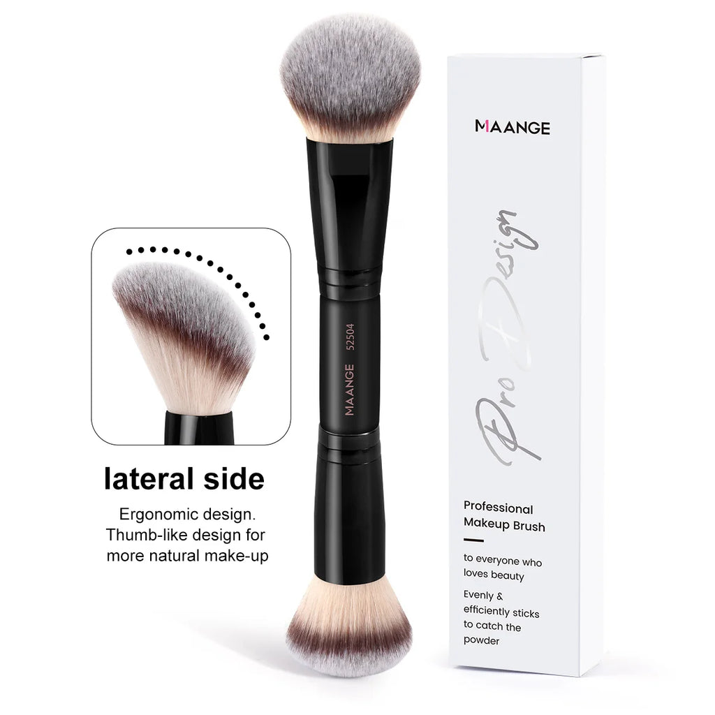 MAANGE Dual-Ended Foundation Powder Brush Soft Dense Hair for Concealer Face Brush Beauty Cosmetics Blending Accessories Beauty