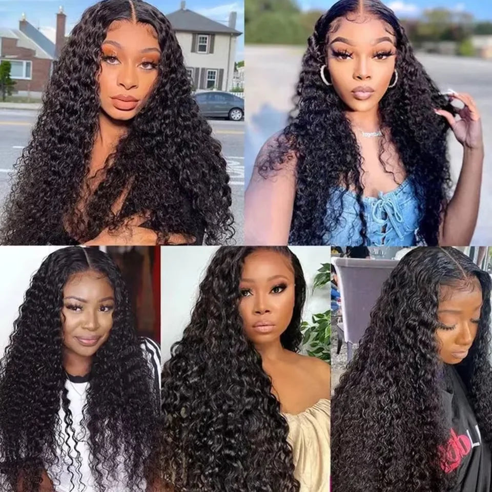 Tissages Brésiliens Naturels Deep Wave – 3-4 Mèches + Closure HD Lace 4x4 / 5x5 / 13x4 Frontal