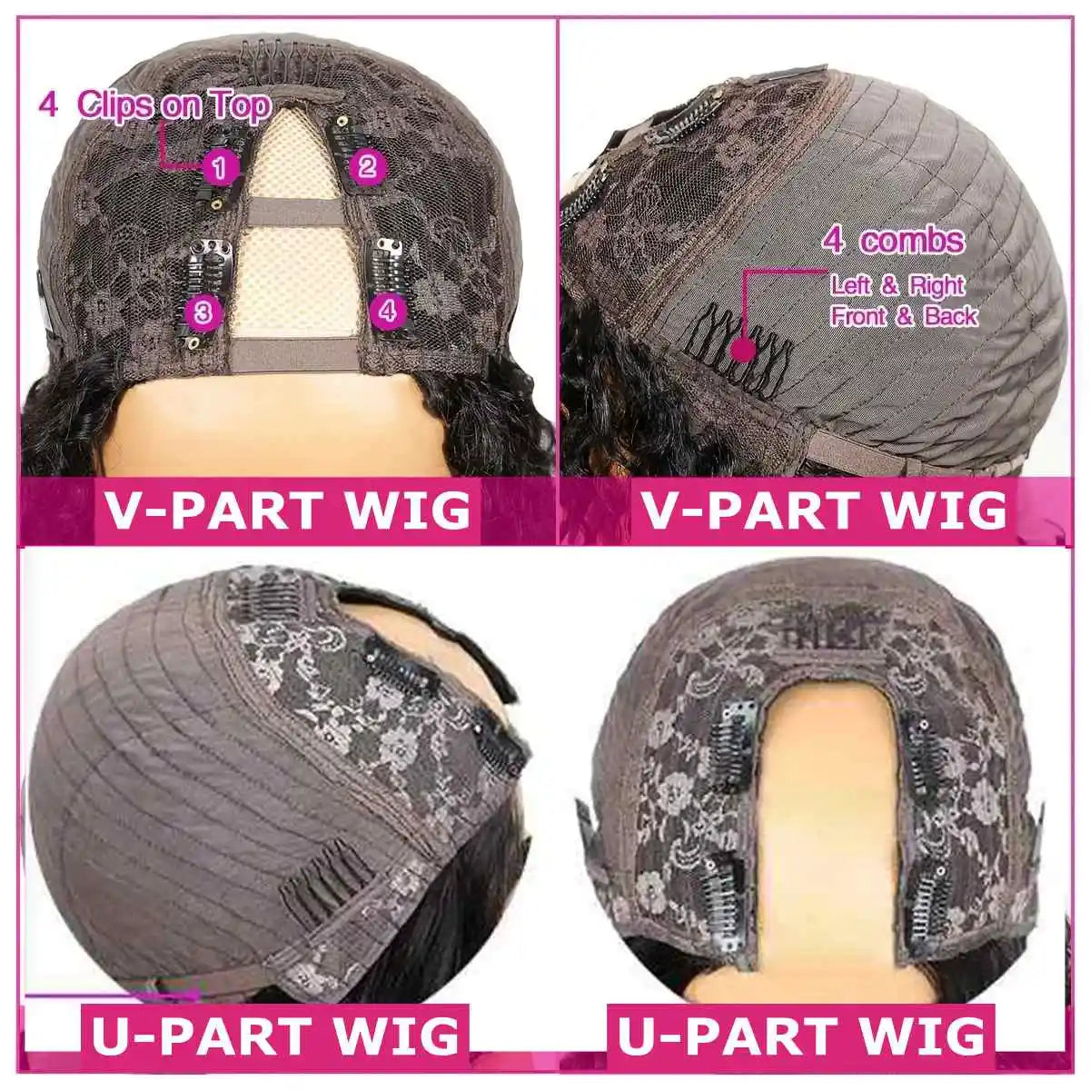 1B30 Honey Blonde Color Straight V Part Wig No Leave Out Glueless Brazilian Remy Human Hair Upgrade U Part Wigs For Black Women