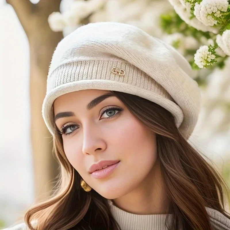 Bonnet Tricoté Femme – Laine Élastique Douce, 4 Couleurs