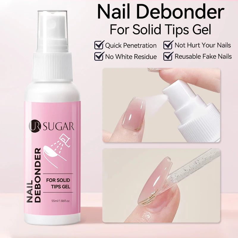 UR SUGAR 55ml Remover For Solid Tips Gel False Nail Tips Removing Gel Rhinestone Fake On Nails Dissolve Liquid Manicure Tools