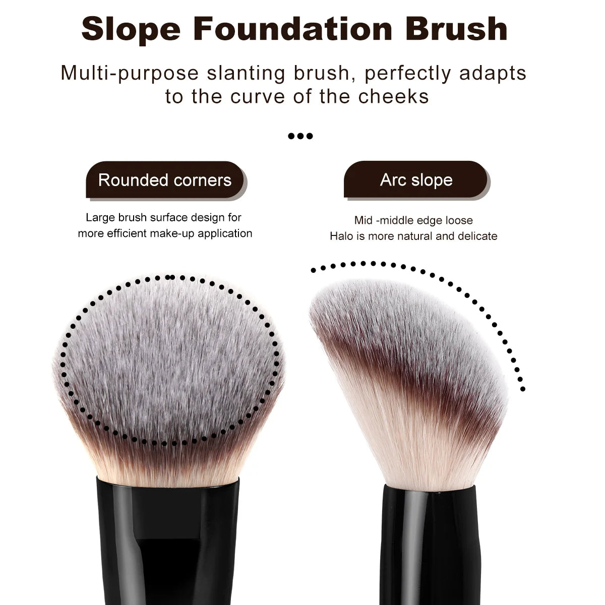MAANGE Dual-Ended Foundation Powder Brush Soft Dense Hair for Concealer Face Brush Beauty Cosmetics Blending Accessories Beauty