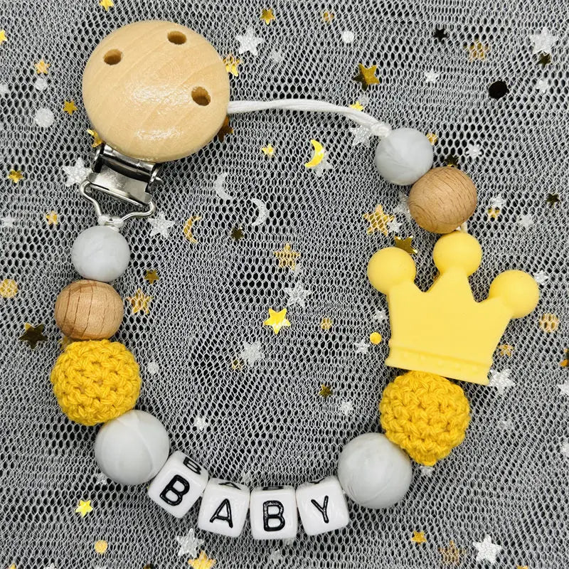 Custom Personalized Name Pacifier Clips BPA Free Silicone Baby Pacifier Clips Colorful Pacifier Chain Holder Teething